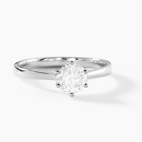 Bague Solitaire Athena Or Blanc Diamant - Parures de mariage Femme | Marc Orian