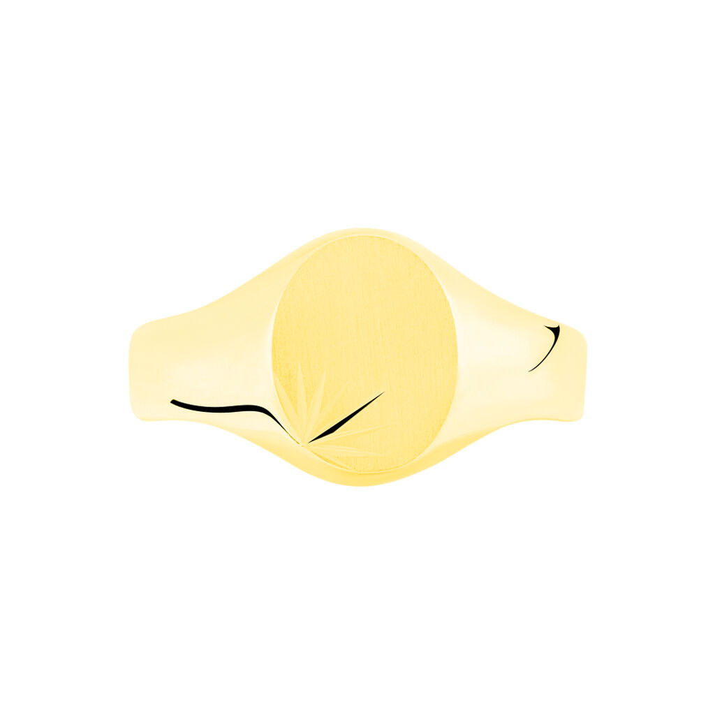 Chevalière Ovale Diamantee Soleil Or Jaune - Chevalières Famille | Marc Orian