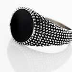 Bague Argent Blanc Tom Email Noir - Bagues grosses Homme | Marc Orian