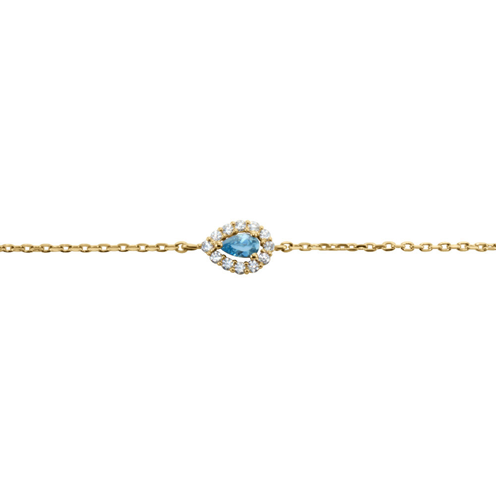 Bracelet Zihna Plaqué Or Jaune Pierre De Synthèse Oxyde - Bracelets chaînes Femme | Marc Orian