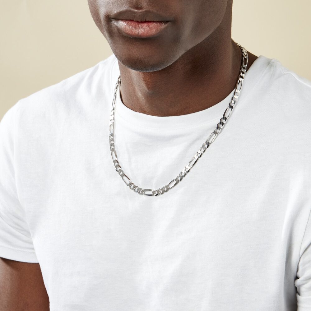Chaîne Vivian Maille Alternee 1/3 Argent Blanc - Chaines Homme | Marc Orian
