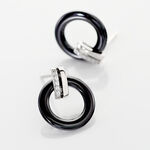 Boucles D'oreilles Pendantes Bertillianne Argent  C&eacute;ramique Et Oxyde - Pendantes Femme | Marc Orian