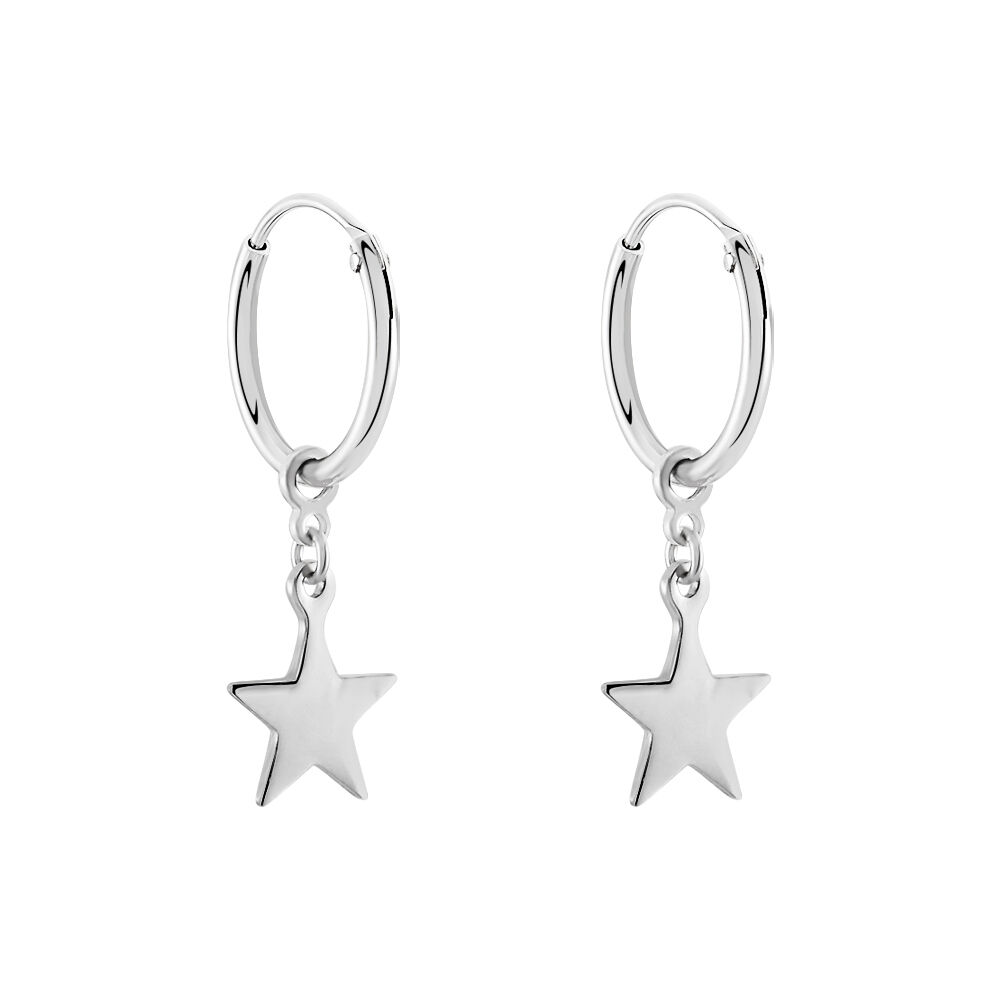 Cr&eacute;oles Elvyn Argent Blanc - Boucles d'oreilles pampille Femme | Marc Orian