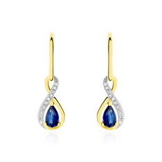 Boucles D'oreilles Danaides Or Jaune Saphir Diamant Diamant - Boucles d'oreilles Pendantes Femme | Marc Orian