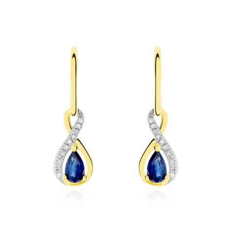 Boucles D'oreilles Danaides Or Jaune Saphir Diamant Diamant - Boucles d'oreilles Pendantes Femme | Marc Orian