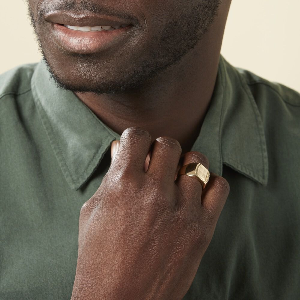 Chevalière Leoncette Plaqué Or Jaune - Bijoux personnalisés Homme | Marc Orian
