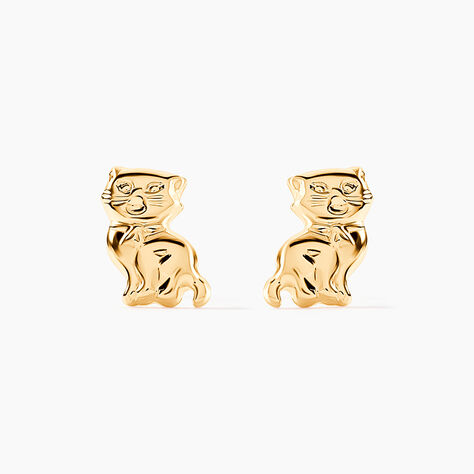 Boucles D'oreilles Puces Florenta Chat Or Jaune - Puces Enfant | Marc Orian