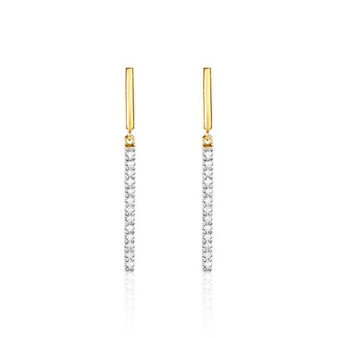 Boucles D'oreilles Pendantes Alayna Or Jaune Diamant - Pendantes Femme | Marc Orian