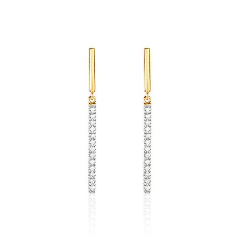 Boucles D'oreilles Pendantes Alayna Or Jaune Diamant - Boucles d'oreilles pierres précieuses Femme | Marc Orian