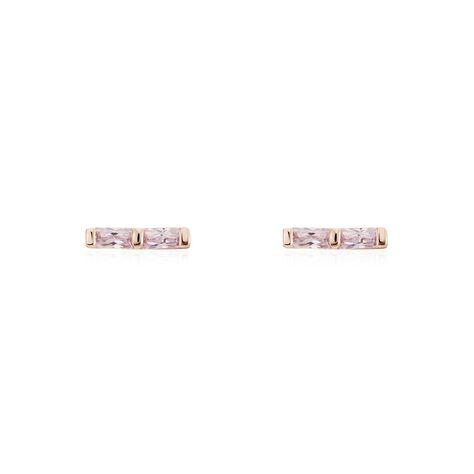 Boucles D'oreilles Puces Andrew Argent Rose Oxyde De Zirconium Rose - Clous d'oreilles Femme | Marc Orian