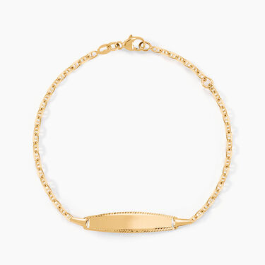Bracelet Identit&eacute; Fanelia Maille Marine Or Jaune
