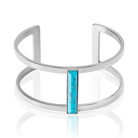 Bracelet Jonc Merylie Acier Blanc Pierre De Synthese - Bracelets joncs Femme | Marc Orian