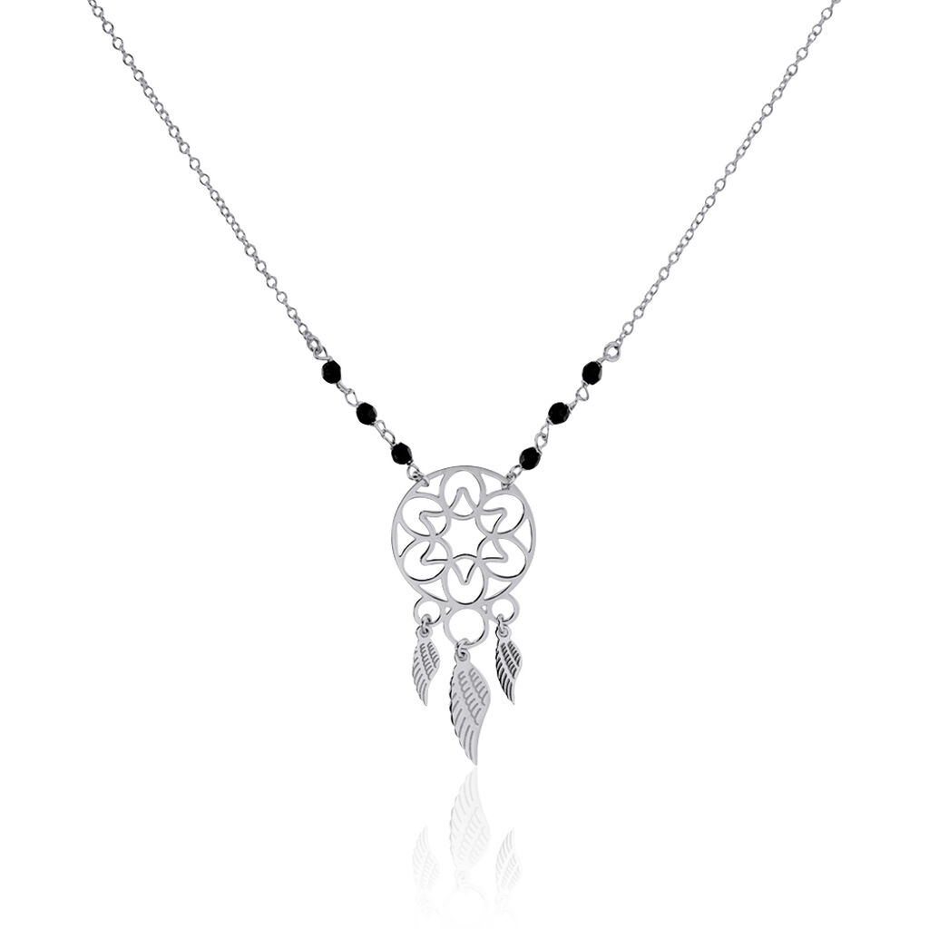 Collier Dream Catcher Argent Blanc Pierre De Synthese - Colliers avec pierres Femme | Marc Orian