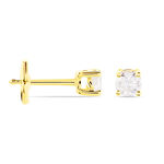 Boucles D'oreilles Puces Or Jaune Victoria Diamants - Puces Femme | Marc Orian