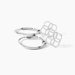Creoles Elvyn Argent Blanc - Boucles d'oreilles pampille Femme | Marc Orian