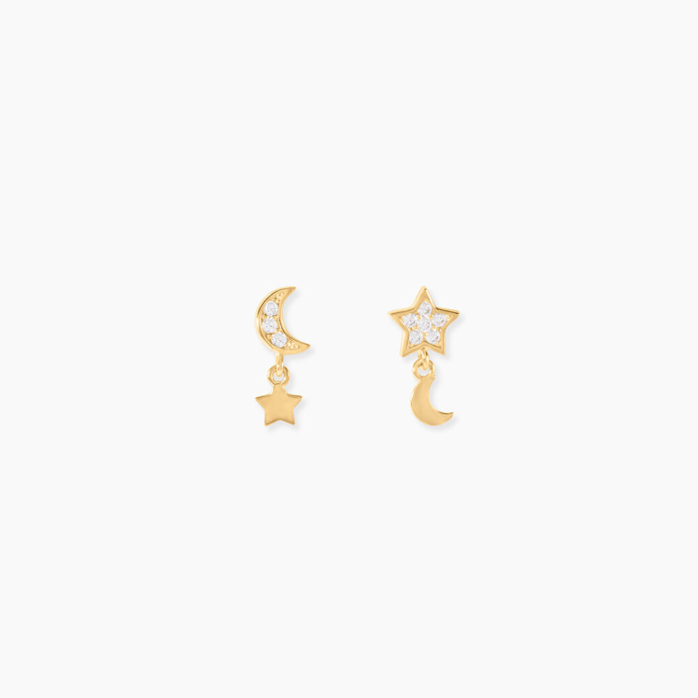 Boucles D'Oreilles Puces Idesbald Or Jaune Oxyde De Zirconium - Puces Femme | Marc Orian