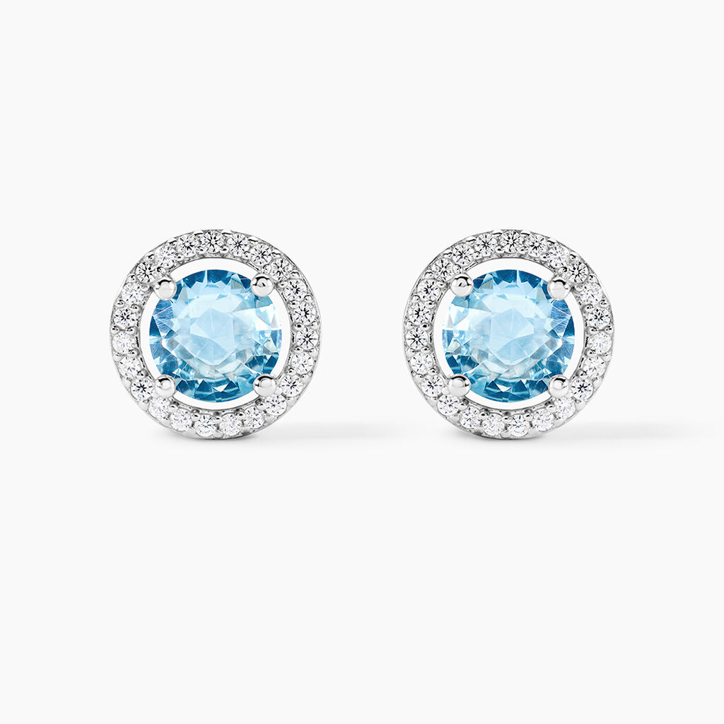 Boucles D'oreilles Puces Rio Argent Blanc Oxyde - Puces Femme | Marc Orian