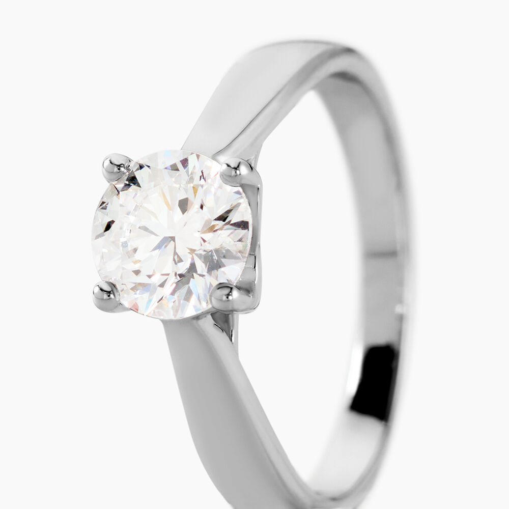 Bague Solitaire Vicoeuria Or Blanc Diamant Synth&eacute;tique - Parures de mariage Femme | Marc Orian
