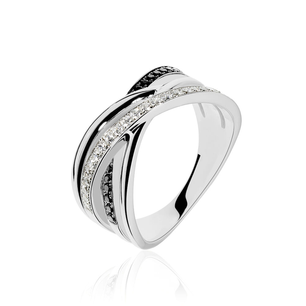 Bague argent deals noir femme