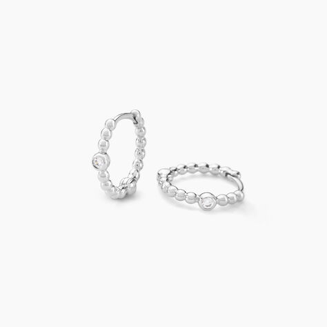 Créoles Salana Argent Blanc Oxyde De Zirconium - Créoles Femme | Marc Orian