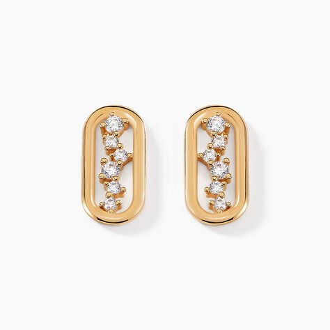 Boucles D'oreilles Puces Infinitude Plaqué Or Doré Oxyde De Zirconium - Puces Femme | Marc Orian