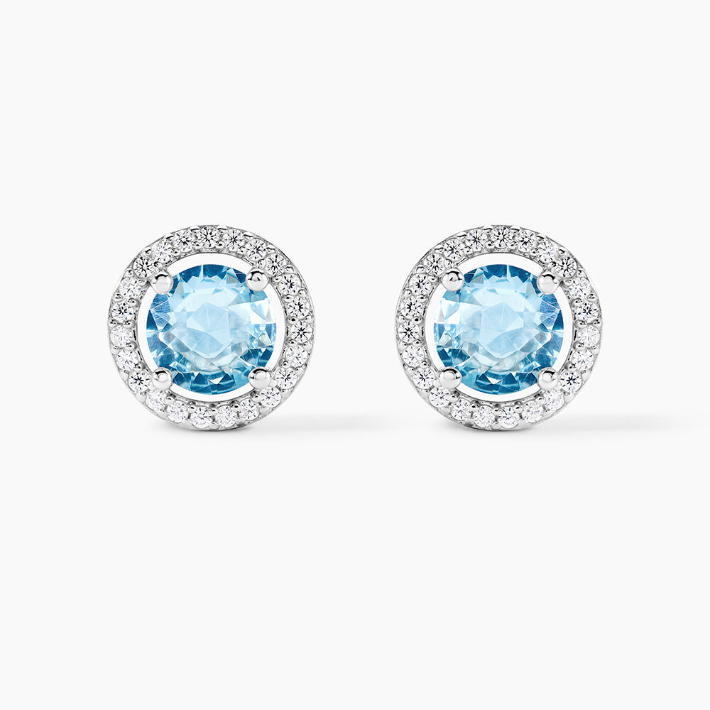 Boucles D'oreilles Puces Rio Argent Blanc Oxyde - Puces Femme | Marc Orian