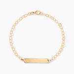 Bracelet Identit&eacute; Gaspardine Maille For&ccedil;at Or Jaune - Gourmettes Enfant | Marc Orian