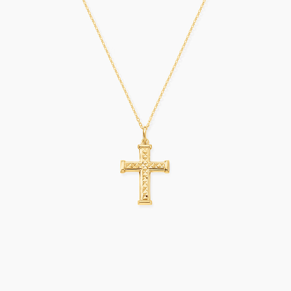 Pendentif Benny Croix Ciselee Or Jaune - Pendentifs Famille | Marc Orian