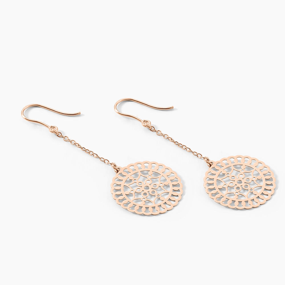 Boucles D'oreilles Pendantes Rotonda Argent Rose -  Femme | Marc Orian