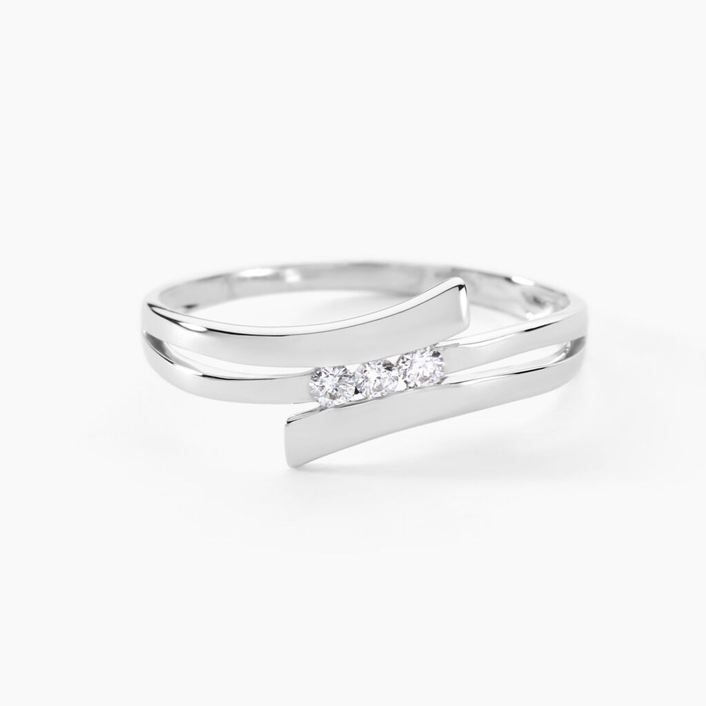 Bague Triptyque Or Blanc Diamant - Bagues fiançailles Femme | Marc Orian