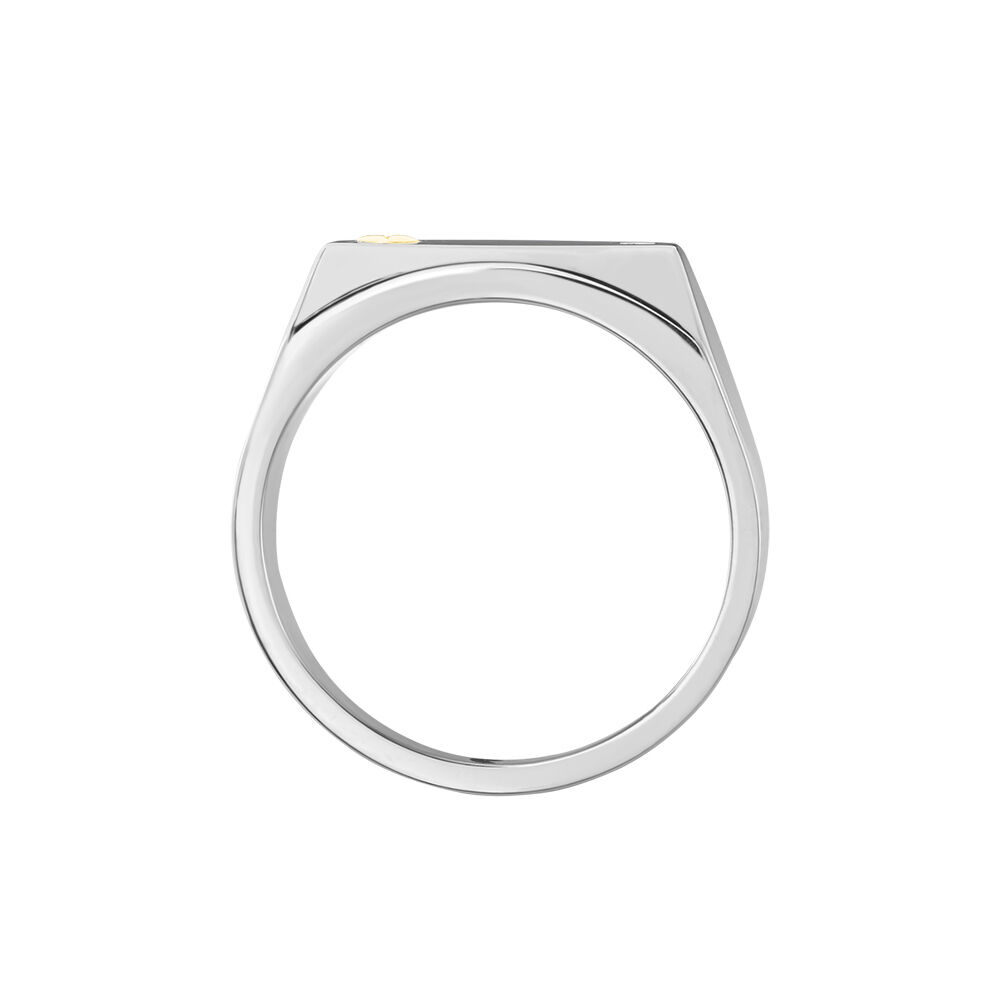 Chevalière Jourdan Lord Acier Bicolore Diamant - Chevalières Homme | Marc Orian