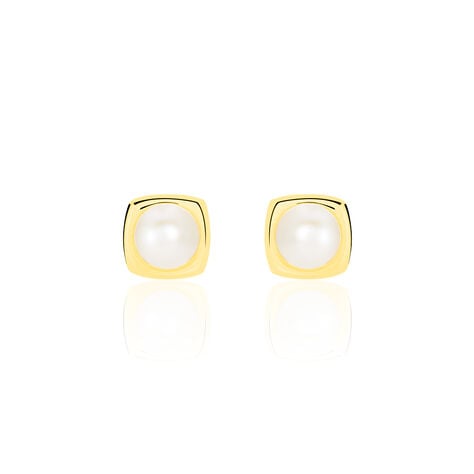 Boucles D'oreilles Puces Rhadia Or Jaune Perle De Culture - Puces Femme | Marc Orian