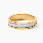 Alliance Effet Mat Ruban Plat Or Bicolore - Alliances duo Unisex | Marc Orian
