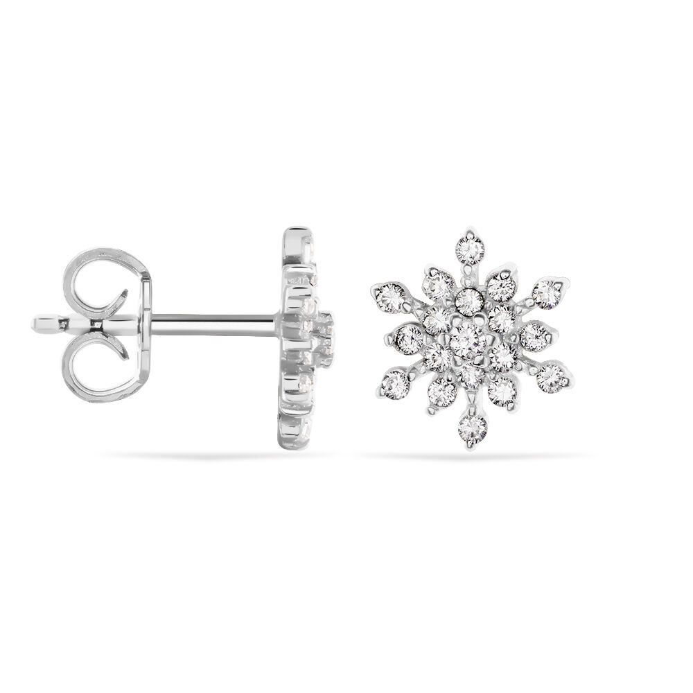Boucles D'oreilles Puces Effie Argent Blanc Oxyde De Zirconium - Puces Femme | Marc Orian
