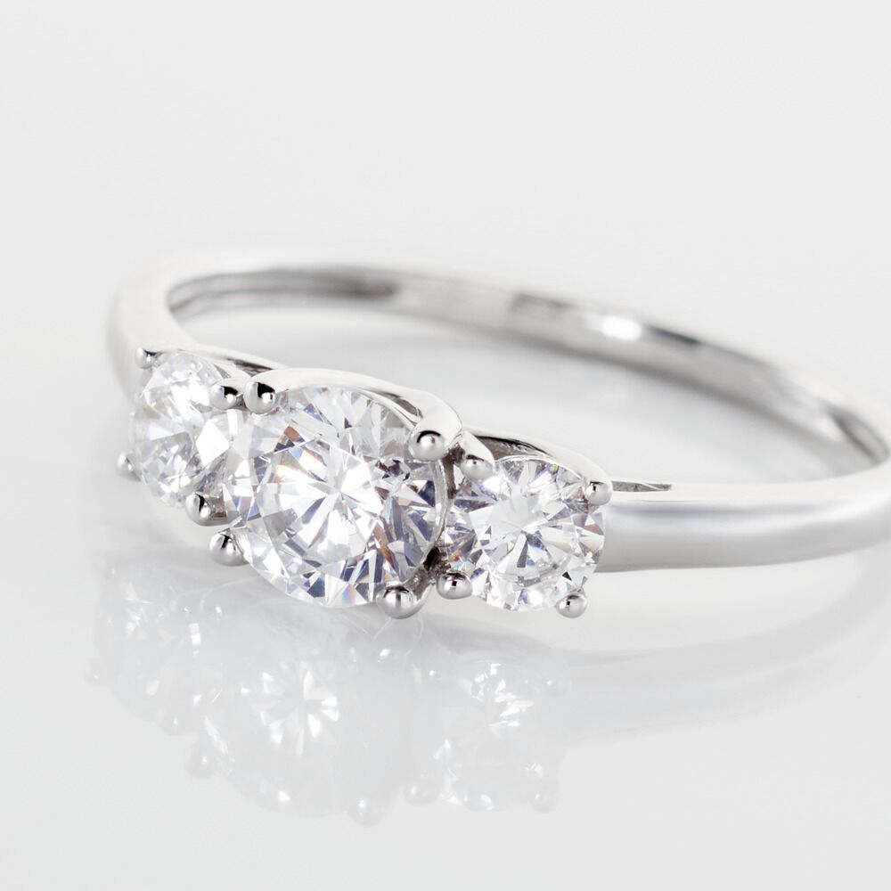 Bague Habib Or Blanc Oxyde - Solitaires Femme | Marc Orian