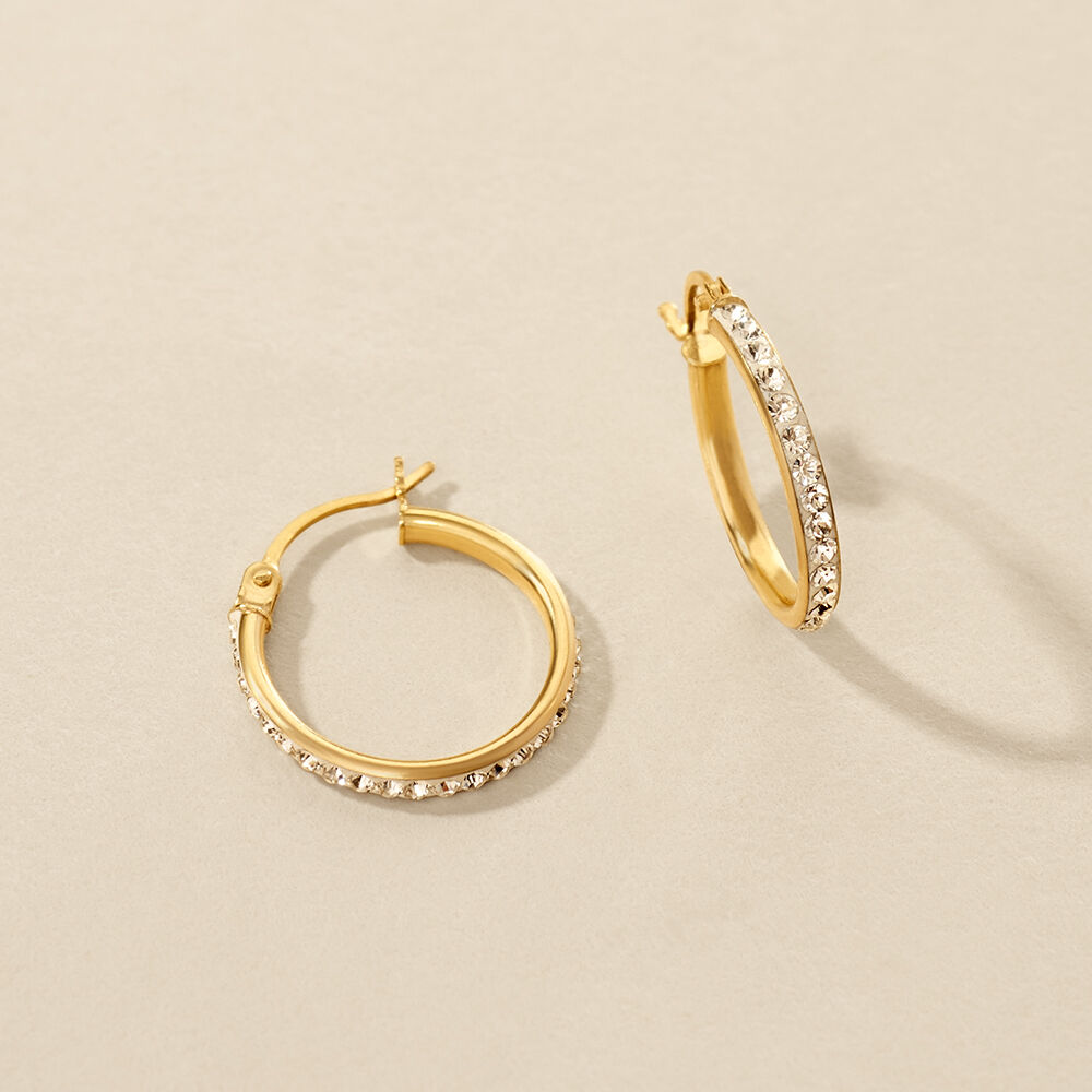 Cr&eacute;oles Sandrine Or Jaune Strass - Cr&eacute;oles Femme | Marc Orian