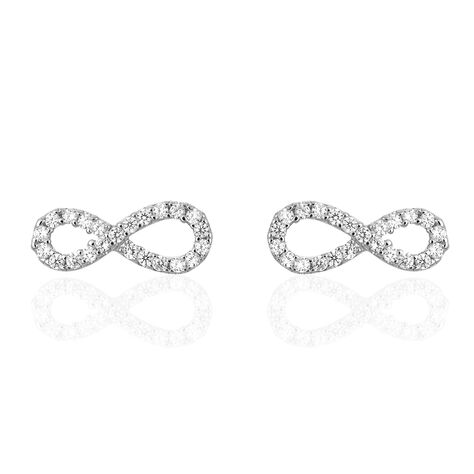 Boucles D'oreilles Puces Clélia Argent Blanc Oxyde De Zirconium - Puces Femme | Marc Orian