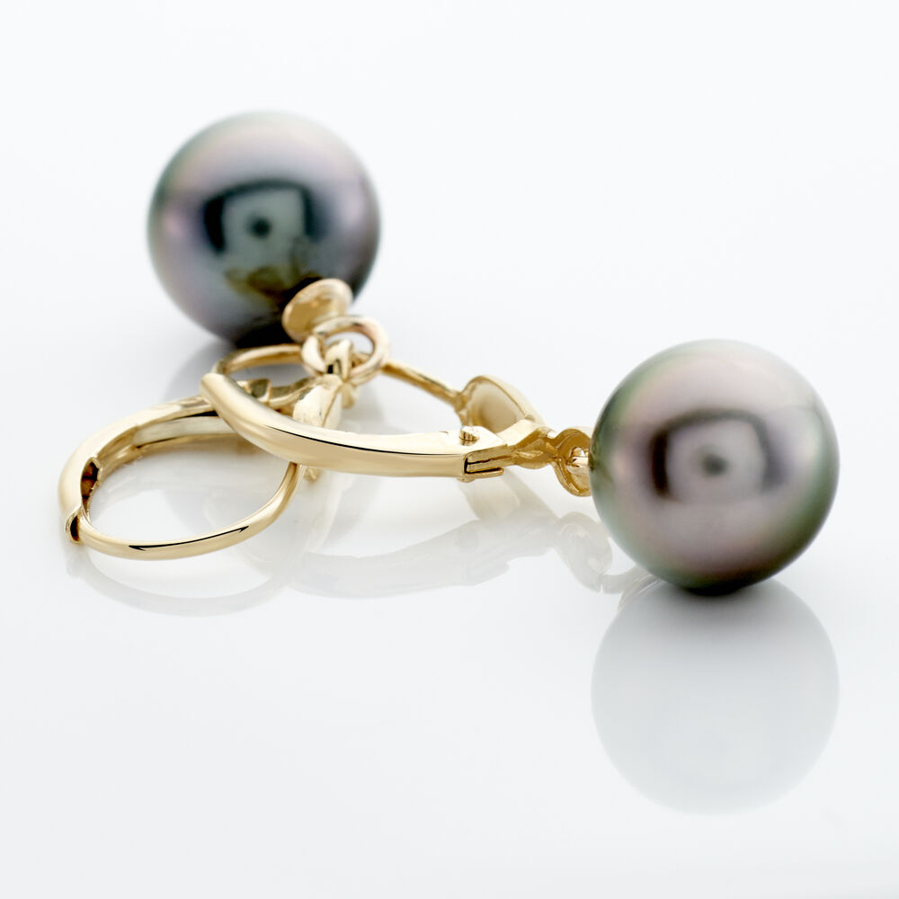 Boucles D'oreilles Puces Baroque Dormeuse Or Jaune Perle De Tahiti - Pendantes Femme | Marc Orian