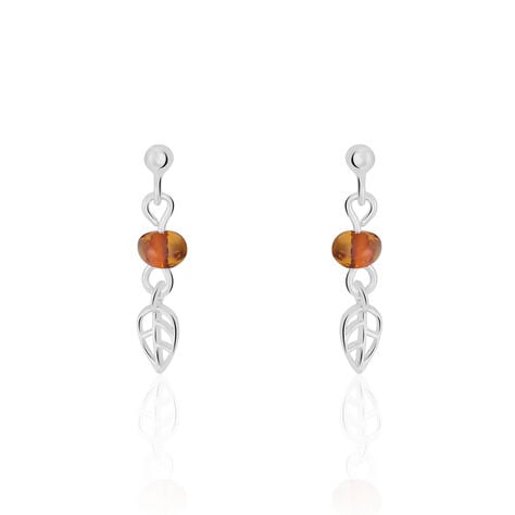 Boucles D'oreilles Pendantes Nolana Argent Blanc Ambre - Pendantes Femme | Marc Orian