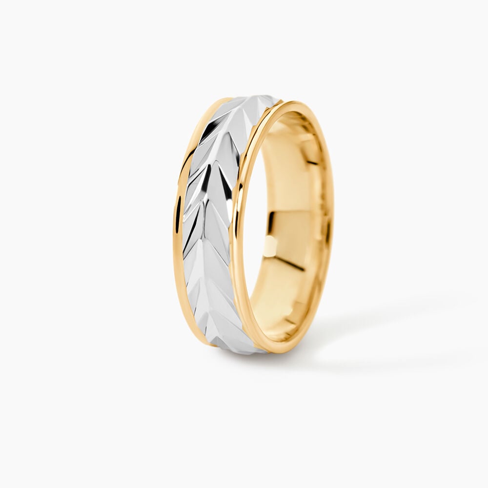 Alliance Epi Fantaisie Ruban Plat Or Bicolore - Alliances duo Unisex | Marc Orian