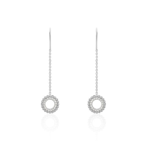 Boucles D'oreilles Pendantes Florenzia Argent Blanc Oxyde De Zirconium - Pendantes Femme | Marc Orian
