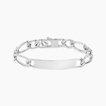 Bracelet Identit&eacute; Vila Maille Alternee 1/2 Argent Blanc - Gourmettes Homme | Marc Orian