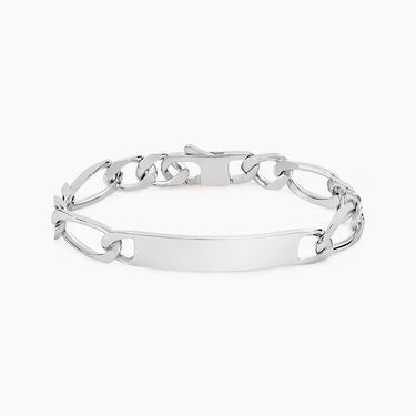 Bracelet Identit&eacute; Vila Maille Alternee 1/2 Argent Blanc