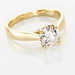 Bague Solitaire Vicoeuria Or Jaune Diamant Synth&eacute;tique - Parures de mariage Femme | Marc Orian