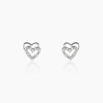 Boucles D'oreilles Puces Aoki Argent Blanc Oxyde De Zirconium - Puces Femme | Marc Orian