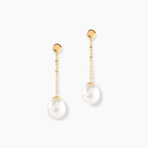 Boucles D'oreilles Pendantes Valera Or Jaune Perle De Culture - Boucles d'oreilles mariage Femme | Marc Orian