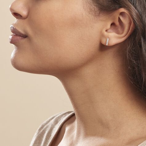 Boucles D'oreilles Puces Youssa Barrettes Or Jaune Strass - Clous d'oreilles Femme | Marc Orian