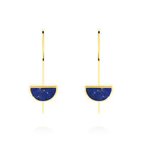 Boucles D'oreilles Pendantes Florica Or Jaune Lapis Lazuli
