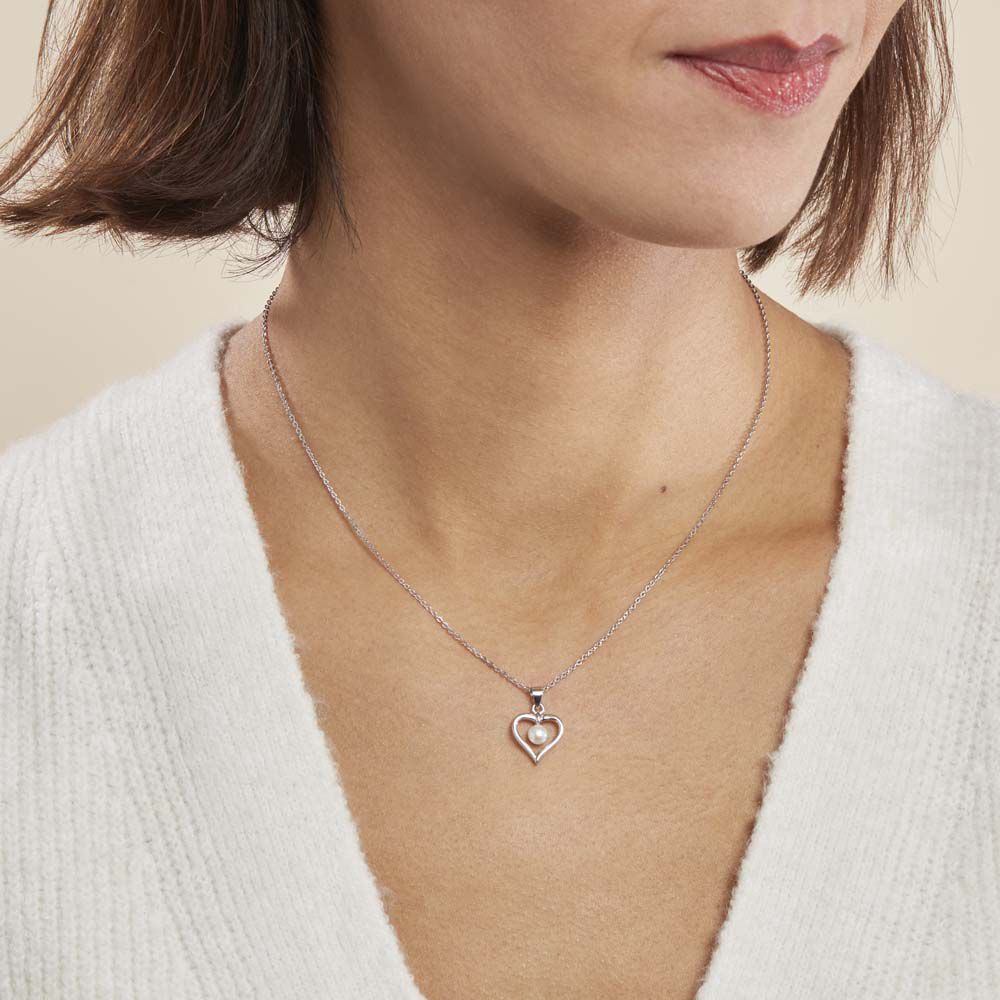 Collier Ainhoa Maille Forçat Argent Blanc Perle De Culture - Colliers avec pierres Femme | Marc Orian