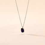 Collier Ovale Or Blanc Saphir - Colliers avec pierres Femme | Marc Orian